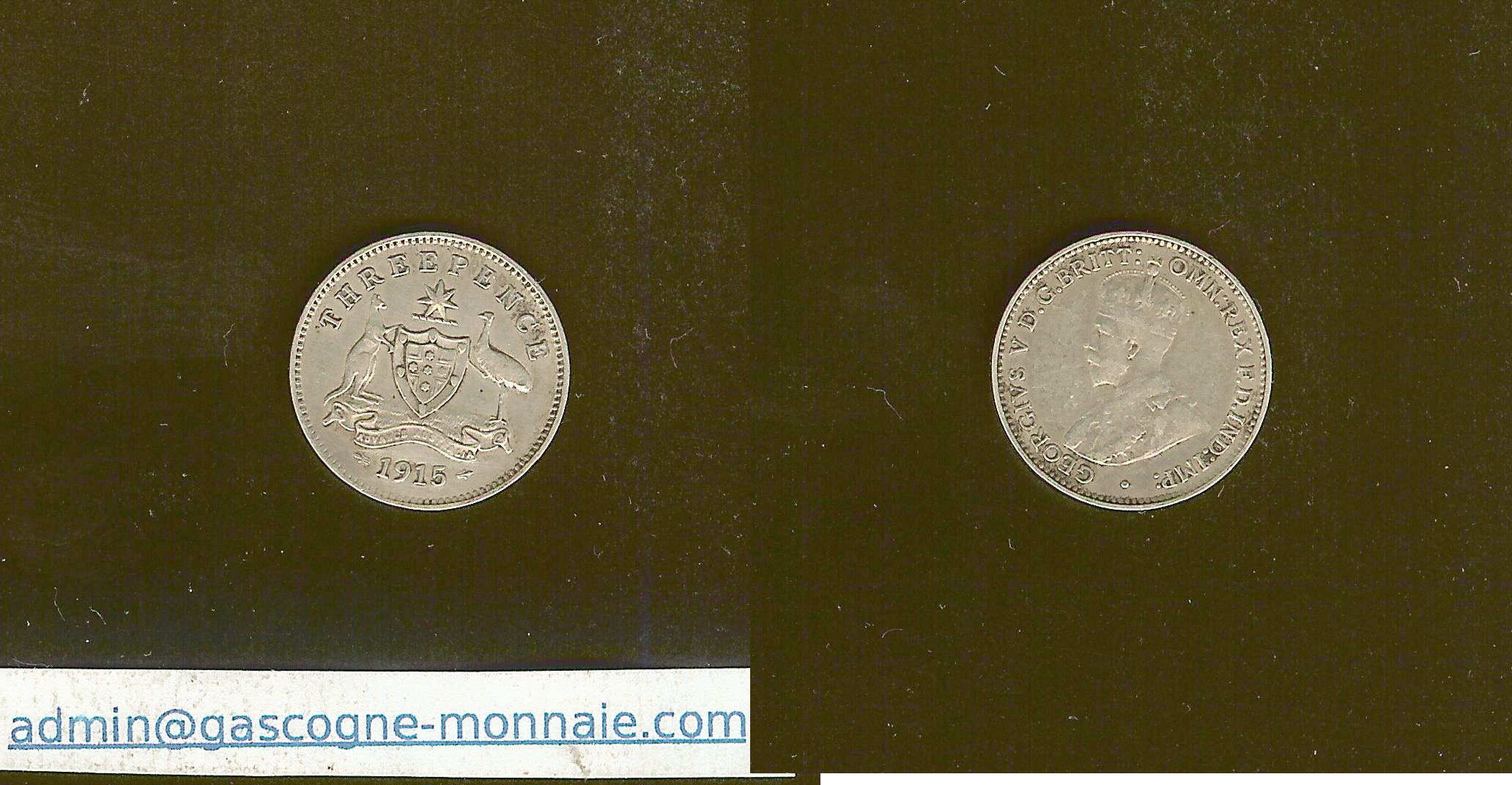 Australia 3 Pence 1915 VF/gVF